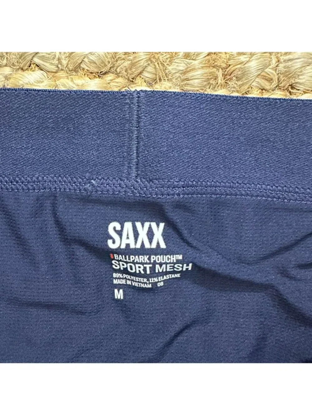Saxx Navy Ballpark Pouch Blue Boxer Brief Compression Shorts Medium